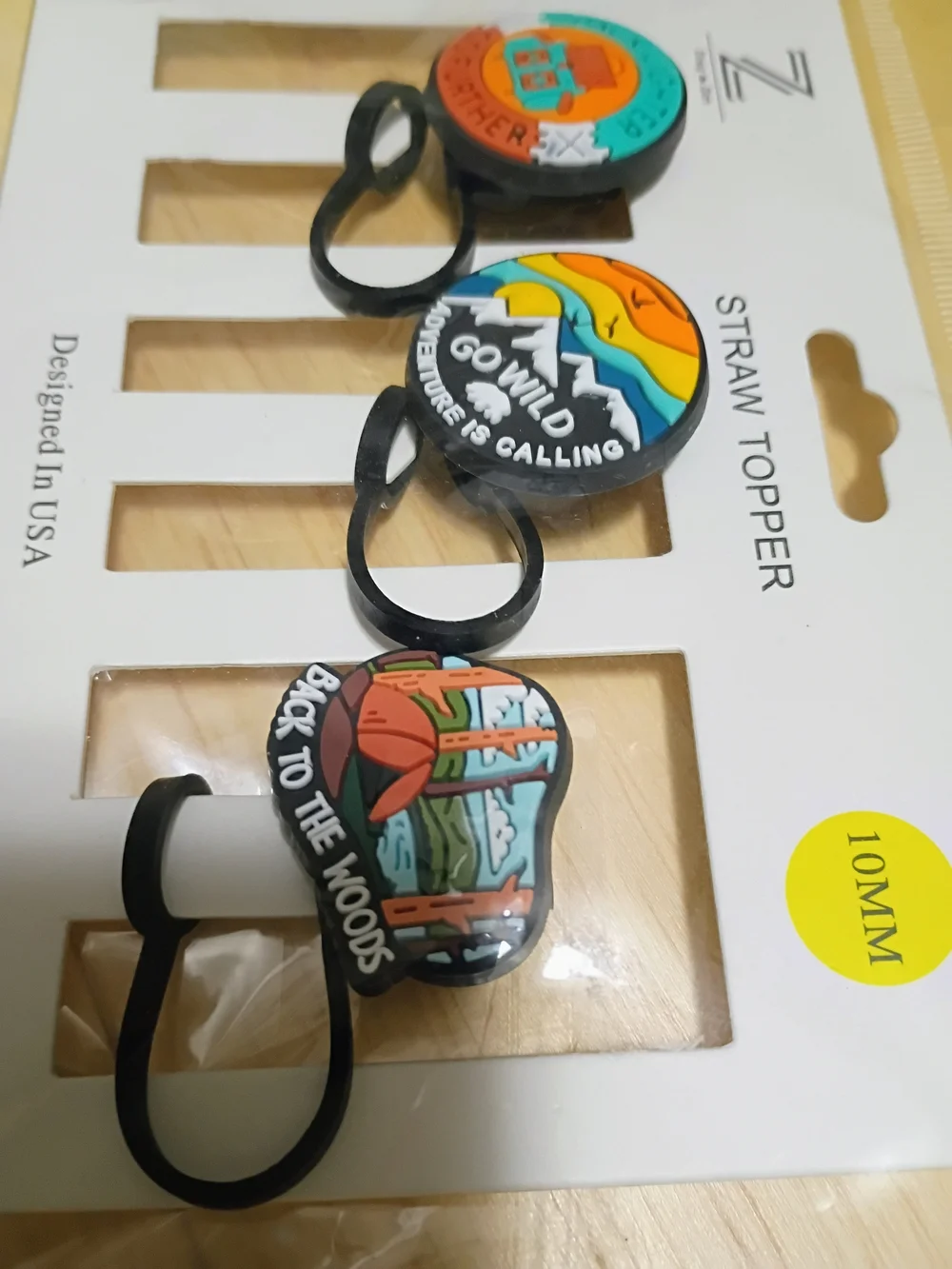 3 Pc Straw Toppers - Multicolor Outdoors Themed Adventure Set